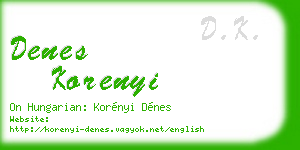 denes korenyi business card